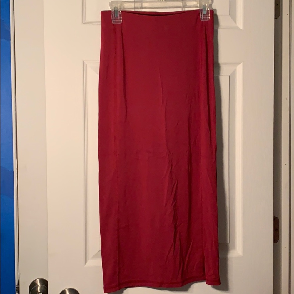 PXS Raspberry colored midi skirt with side slit